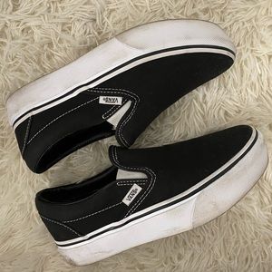 Black Platform Slip-On Vans